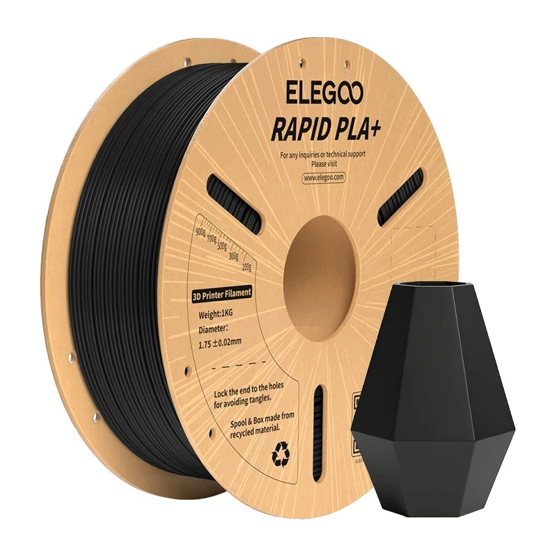 ELEGOO Rapid PLA+ Filament (Juoda)