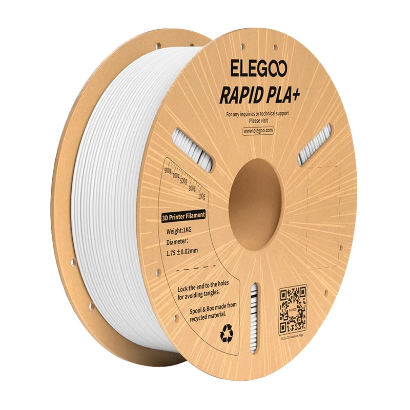 ELEGOO Rapid PLA+ Filament (White) 1.75 mm 1 kg