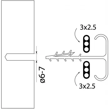 Elektro-Plast Opatówek USMP-3 BIS Greito montavimo plokščias laikiklis 16,5 mm kabeliui/kanalui, baltas, 100 vnt.