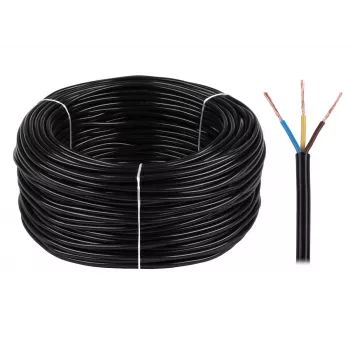 ELEKTROKABEL OMY 3x1.5 mm² 300/300V lankstus PVC elektros kabelis, juodas