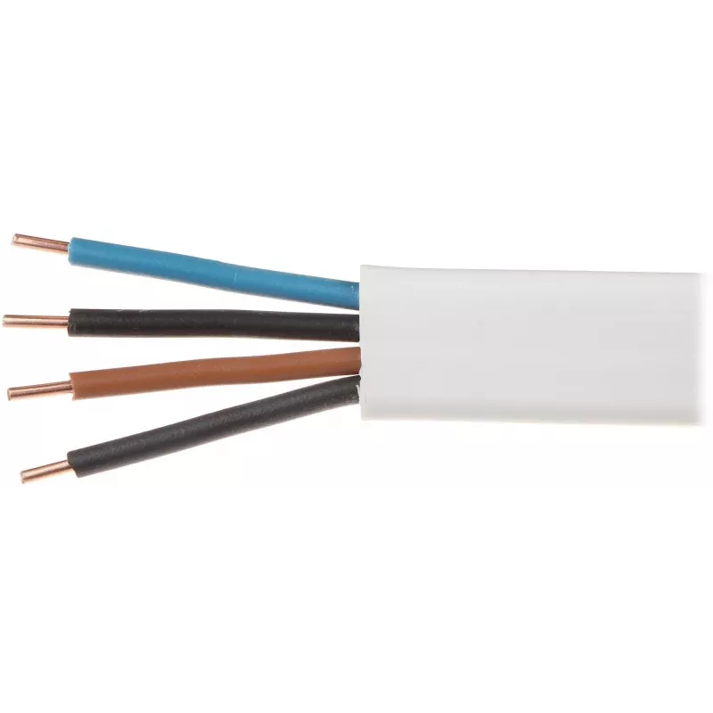 ELEKTROKABEL YDYp 4x1,5mm2 Plokščias montavimo kabelis 100m Baltas