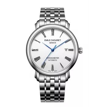 EMILE CHOURIET MAN 00116G406625 Automatinis laikrodis 40mm Juodas ciferblatas Nerūdijančio plieno apyrankė