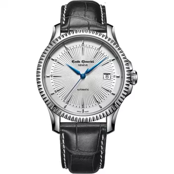 EMILE CHOURIET MAN Automatinis laikrodis 081155G66272 40mm Juodas ciferblatas Nerūdijančio plieno apyrankė