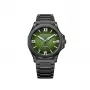 EMILE CHOURIET Vyriškas automatinis chronografo laikrodis 41mm juodas ciferblatas juodas odinis dirželis 081172GHHE8H