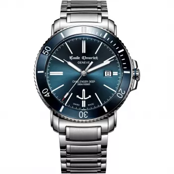 EMILE CHOURIET Vyrų automatinis nardymo laikrodis 42mm nerūdijantis plienas juodas ciferblatas 081169G6AW986