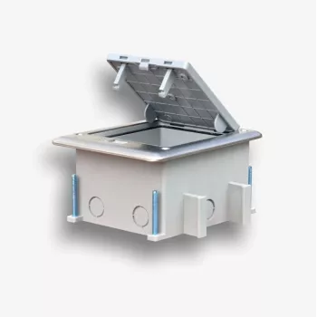 EMITER Floor Box 6M IP66 - Grindinė dėžė 22,5x45 mm (45x45 mm) standartiniams lizdams, pakreipiama