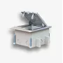 EMITER Floor Box 6M IP66 - Grindinė dėžė 22,5x45 mm (45x45 mm) standartiniams lizdams, pakreipiama