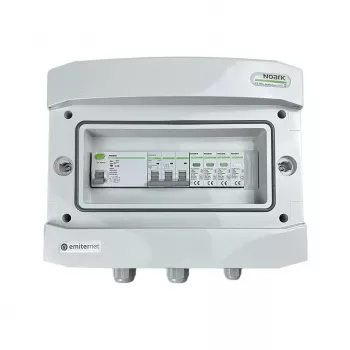 EMITER Switchgear Attached AC Hermetic IP65 EMITTER su apsauginiu įžeminimo jungikliu AC Noark Type 1+2, 40A 3 fazės, RCD Type A 63A/300mA