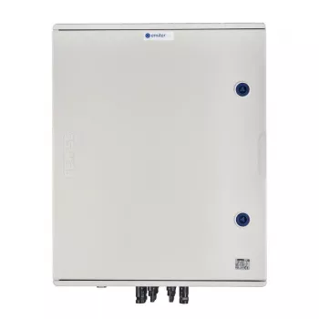 EMITER Skirstomasis Įrenginys DCAC Hermetic IP66 EMITTER su DC Apsaugos Nuo Viršįtampių Dehn 1000V 1+2 Tipo, 4 x PV Stygos, 4 x MPPT // Ogr. AC Dehn 1+2 Tipo, 100A 3 Fazės, FR 100A, Syg. Faz + Kištukinis Lizdas