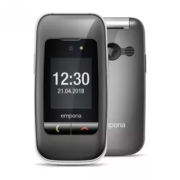 Emporia ONE V200i sulankstomas telefonas, 2,31 colio ekranas, dviejų SIM kortelių palaikymas, SOS mygtukas, Space Grey/Silver