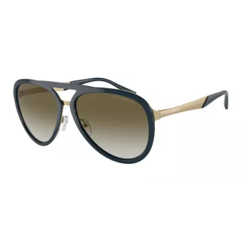 EMPORIO ARMANI EA2145-33598E Vyriški kvadratiniai akiniai nuo saulės matiniai juodi tamsiai pilki 59mm