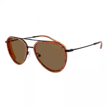 EMPORIO ARMANI EA2163-3001OR Vyriški akiniai nuo saulės - Blizgantis juodas rėmelis, tamsiai pilki lęšiai, 56 mm