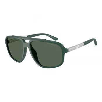 EMPORIO ARMANI EA4236U619071 Vyriški akiniai nuo saulės - Matinė juoda pilotinio stiliaus kvadratinė forma, tamsiai pilki lęšiai, 59 mm