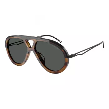 EMPORIO ARMANI EA4242U 621287 Vyriški akiniai nuo saulės Matiniai juodi pilki 56mm