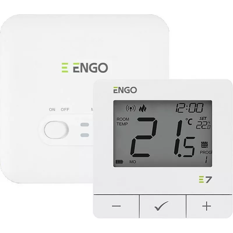 ENGO Controls E7-RFW belaidis termostatas, baltas