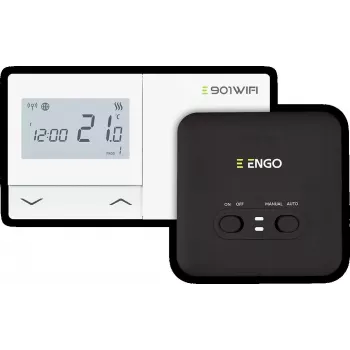 ENGO Controls E901-WIFI Smart Room Thermostat, Battery Powered, White