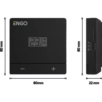 ENGO Controls EASY-230B laidinis kasdienis programuojamas kambario termostatas