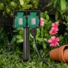 Entac lauko kištukinis lizdas su įžeminimo smaigiu IP44 2-jų vietų 5m