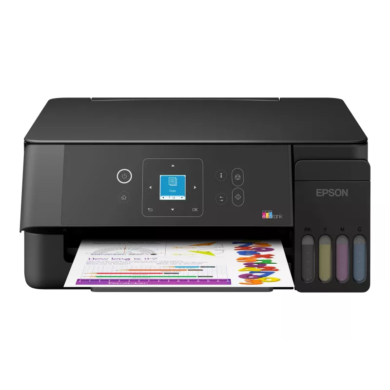 Epson EcoTank ET-2922 Spalvotas Rašalinis Daugiafunkcis Spausdintuvas - A4/Legal - Spausdinimas, Kopijavimas, Skenavimas - Wi-Fi, USB - Juodas