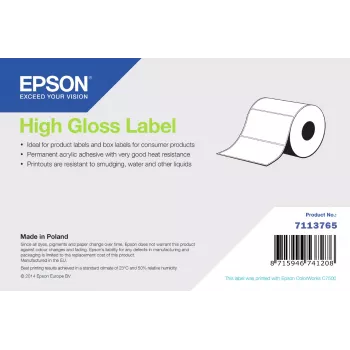 Epson High Gloss Label Roll, 105 x 210 mm, 273 Labels, White