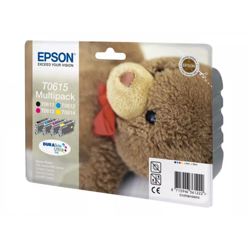 Epson T0615 Multipack rašalo kasetės - 4 vnt. pakuotė - 32 ml - juoda, geltona, žydra, raudona