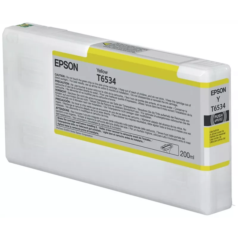 Epson T653400 geltonų dažų kasetė (200 ml, pigmentiniai, UltraChrome HDR) skirta Stylus Pro 4900/7890/7900/9890/9900