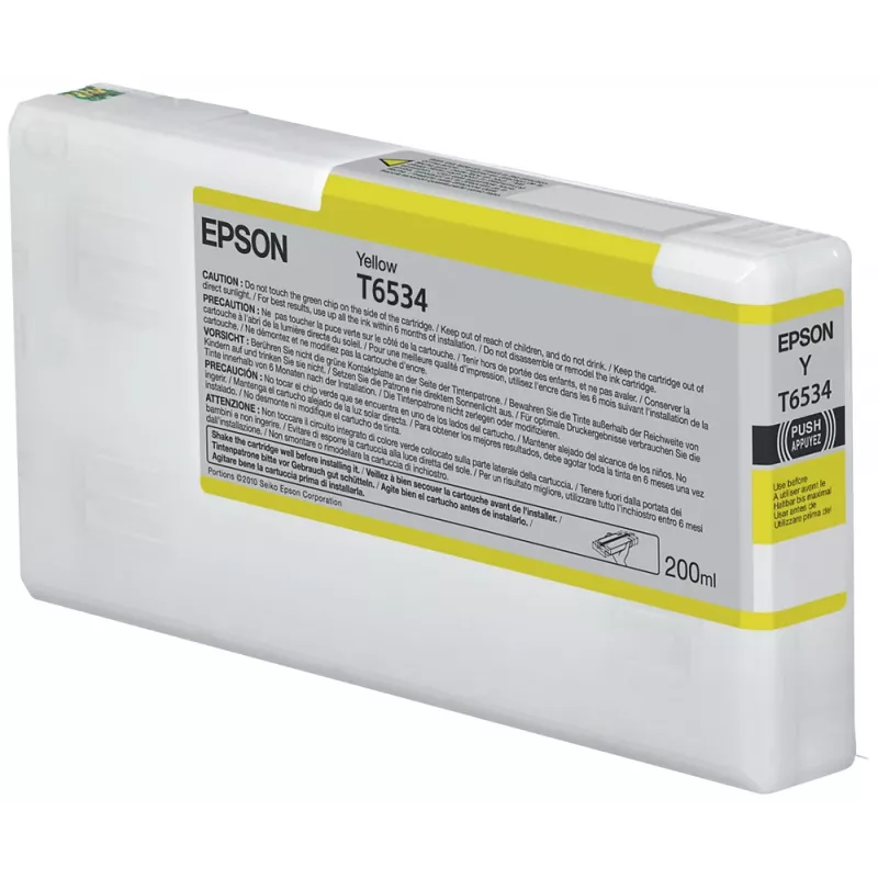 Epson T653400 geltonų dažų kasetė (200 ml, pigmentiniai, UltraChrome HDR) skirta Stylus Pro 4900/7890/7900/9890/9900