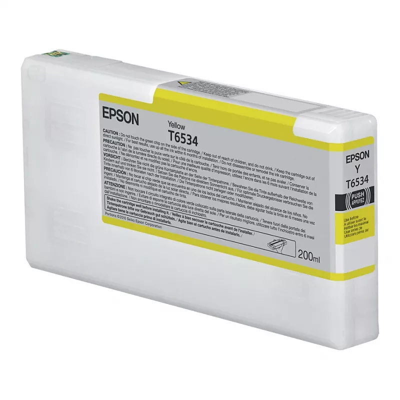 Epson T653400 geltonų dažų kasetė (200 ml, pigmentiniai, UltraChrome HDR) skirta Stylus Pro 4900/7890/7900/9890/9900