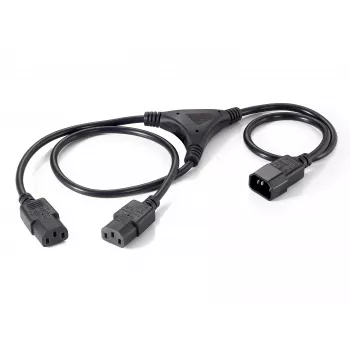 Equip 112210 Power Splitter Cable, 1.6 m, C14 į 2x C13, juoda