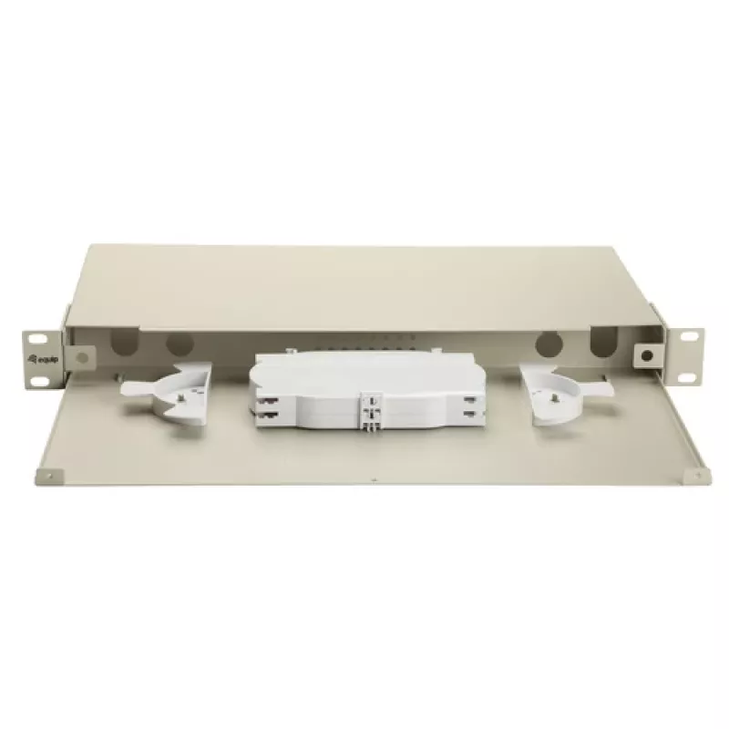 EQUIP 19 inch Fiber Optic Space Box korpusas, 1U, plieninis, žalias, be panelio
