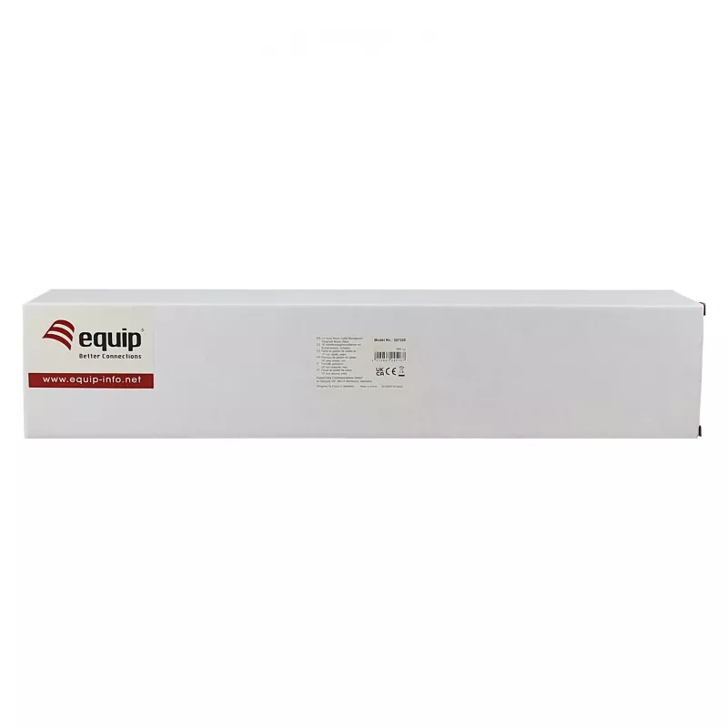 Equip 19 colių kabelių tvarkymo skydelis, 5 plastikiniai žiedai, plienas, 1U, juodas (RAL 9005)