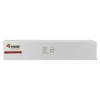 Equip 19 colių kabelių tvarkymo skydelis su 5 plastikiniais žiedais, plieninis, 1U, RAL7035