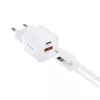 Equip 2 prievadų USB-C PD3.0/USB-A GaN sieninis įkroviklis 20W baltas