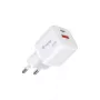 Equip 2 prievadų USB-C PD3.0/USB-A GaN sieninis įkroviklis 20W baltas