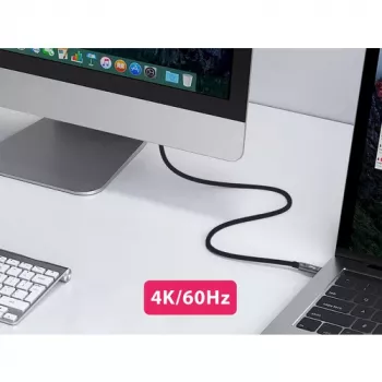 EQUIP 578203 USB-C į USB-C aktyvus optinis kabelis 7,5 m 4K@60Hz 10Gbps PD 60W juodas