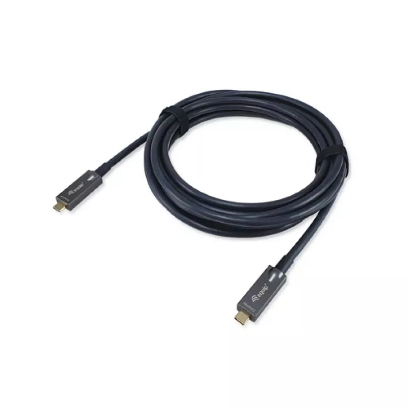 EQUIP 578203 USB-C į USB-C aktyvus optinis kabelis 7,5 m 4K@60Hz 10Gbps PD 60W juodas