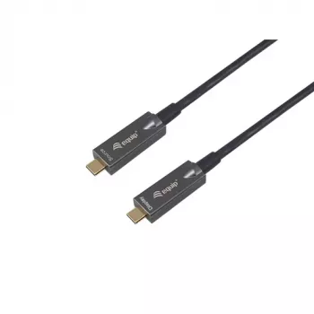 EQUIP 578203 USB-C į USB-C aktyvus optinis kabelis 7,5 m 4K@60Hz 10Gbps PD 60W juodas