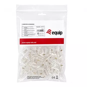 Equip Cat6 RJ45 UTP neekranuotas jungčių rinkinys (100 vnt.) - permatomas
