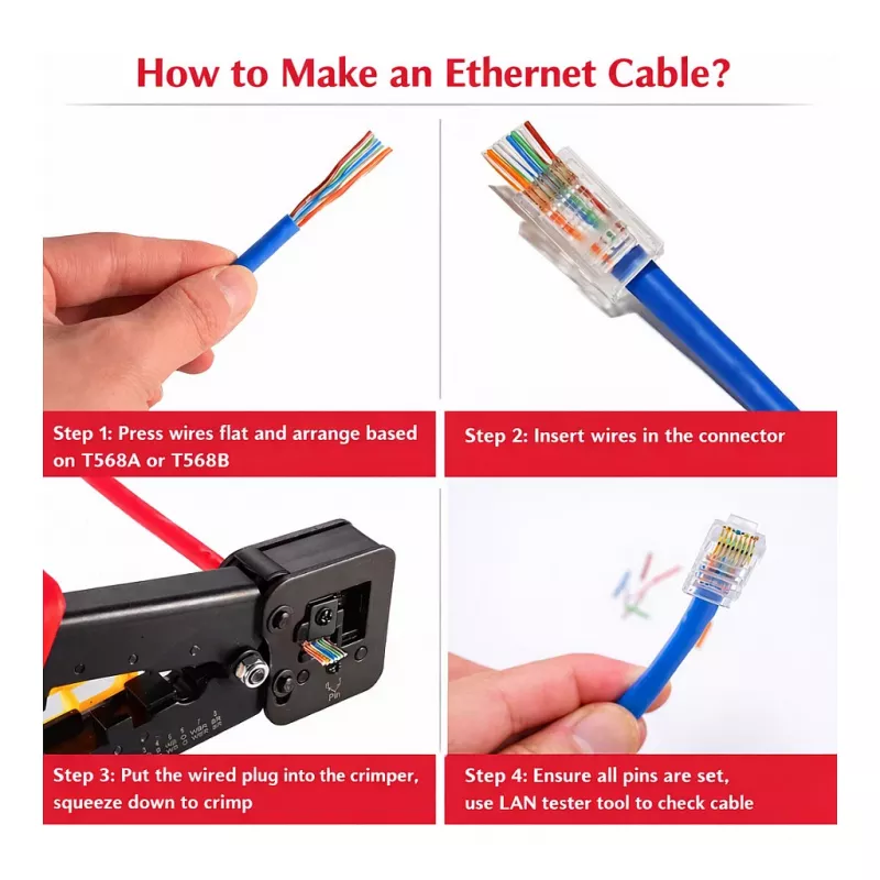 Equip Cat6 RJ45 UTP neekranuotas jungčių rinkinys (100 vnt.) - permatomas