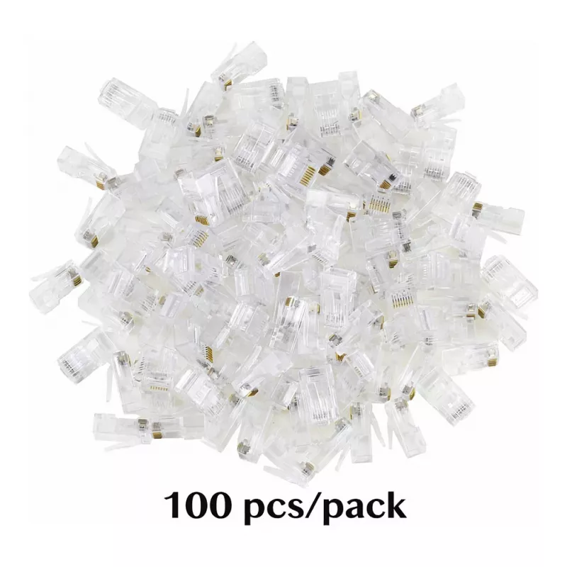 Equip Cat6 RJ45 UTP neekranuotas jungčių rinkinys (100 vnt.) - permatomas