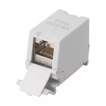 Equip Cat6A ekranuota Keystone mova 1xRJ45 DIN bėgelis pilka