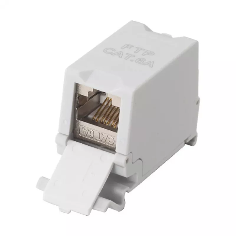 Equip Cat6A ekranuota Keystone mova 1xRJ45 DIN bėgelis pilka