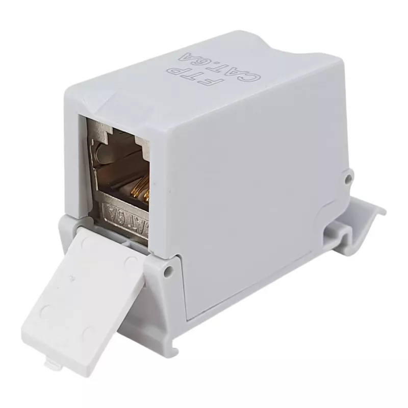 Equip Cat6A ekranuota Keystone mova 1xRJ45 DIN bėgelis pilka