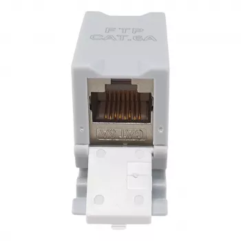 Equip Cat6A ekranuota Keystone mova 1xRJ45 DIN bėgelis pilka