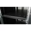 Equip EZVS-19-1-10-B 19 colių 1U fiksuota stelažo lentyna, 1000 mm gylio, juoda – tvirtas plienas, 100 kg talpa