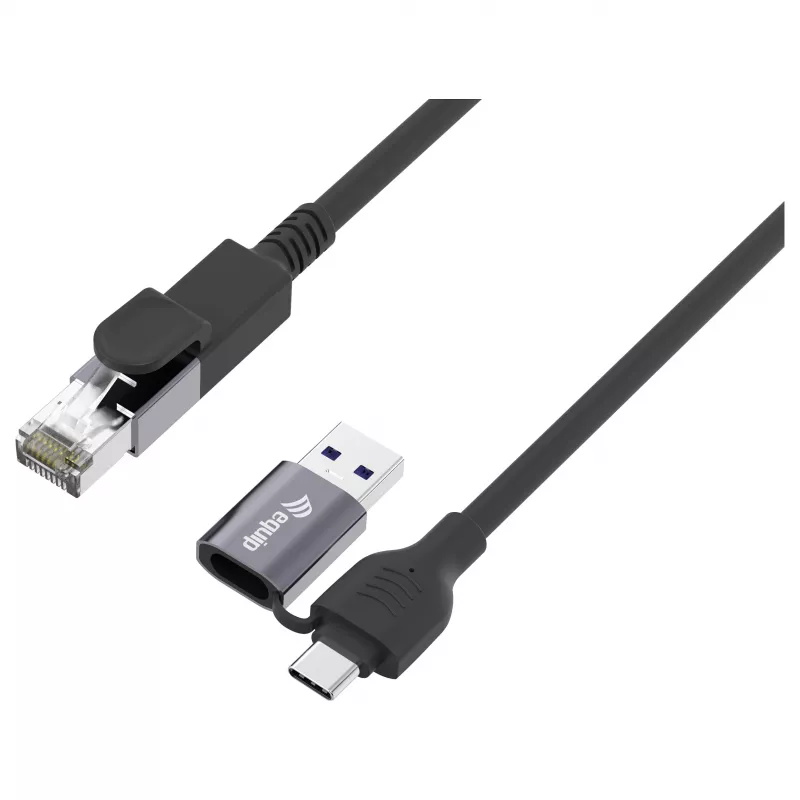 Equip GigaBit USB-C+A į RJ45 adapteris, juodas
