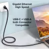 Equip GigaBit USB-C+A į RJ45 adapteris, juodas