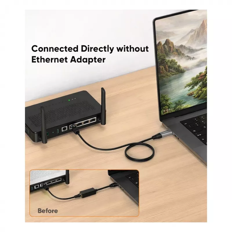 Equip Gigabit USB-C / USB-A į RJ45 Ethernet adapteris - juodas