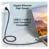 Equip Gigabit USB-C / USB-A į RJ45 Ethernet adapteris - juodas