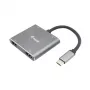 EQUIP USB-C 4-in-1 dvigubas HDMI adapteris su 100W PD, 4K MST, aliuminis